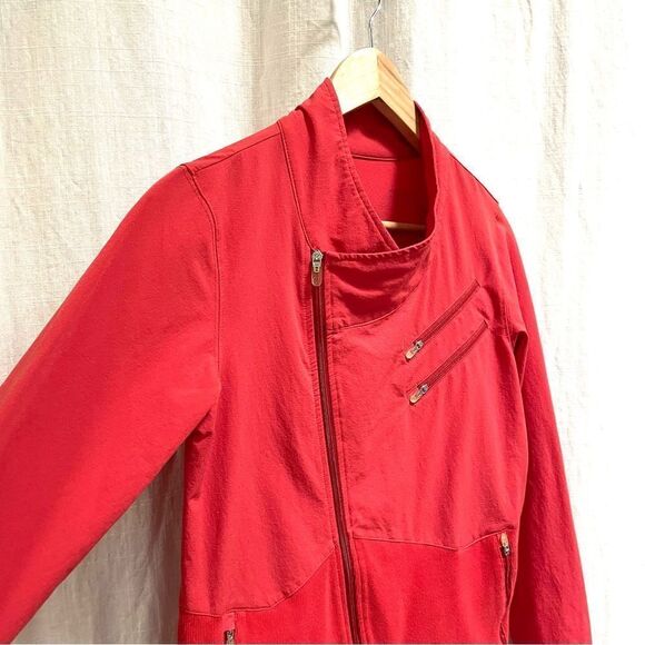 Oiselle Tracker Moto Jacket size 2 red coral - Picture 3 of 12